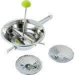 Moinho de alimentos Ibili com 3 discos intercambiáveis em aço inoxidável, 24 cm, cabo ergonómico