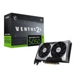 MSI GeForce RTX 5050 8G Ventus 2X OC, 8GB GDDR6, 2560 Cores CUDA, 7680 x 4320 Pixels MSI GeForce RTX 5050 8G Ventus 2X OC, 8GB GDDR6, 2560 Cores CUDA, 7680 x 4320 Pixels