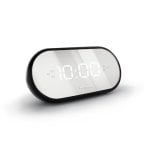 Relógio Despertador Digital Metronic 477037 Preto Espelho Rádio FM Dupla Alarme