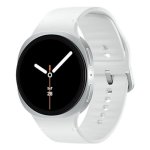 Samsung Galaxy Watch 8 Bluetooth GPS 44mm Silber Weißes Armband M IP68 Herzfrequenz