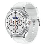 Samsung Galaxy Watch8 Classic 4G LTE GPS 46mm AMOLED Argento Cinturino Bianco Resistenza 5ATM+IP68