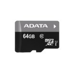 Carte mémoire MicroSDXC ADATA 64GB UHS-I Classe 10 30MB/s Noir