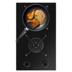 Placa de gas Bolero Squad G 2400S 2 fuegos 5,2kW Nano Glass hierro fundido WOK seguridad Placa de gas Bolero Squad G 2400S 2 fuegos 5,2kW Nano Glass hierro fundido WOK seguridad