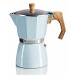 Cafetera italienisch Haeger MOKA Pot 6 Tassen Aluminium Blau Bakelit Silikon Cafetera italienisch Haeger MOKA Pot 6 Tassen Aluminium Blau Bakelit Silikon