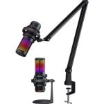 Micrófono PREYON Osprey Scream USB cardioide/omnidireccional con iluminación RGB y shock mount