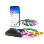 Tira LED WiZ 3.4m Multi Color, Wifi, Bluetooth, Regulable, IP20, Plástico Negro, Incluye Adaptador AC
