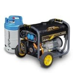 Generador eléctrico monofásico KOMPAK dual fuel 3,3KW gasolina/3KW LPG alternador cobre 2 schuko 16A