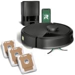 iRobot Roomba 105 Combo Robot Aspirapolvere 7000Pa Nero + Base Autosvuotante + Confezione da 3 Sacchi