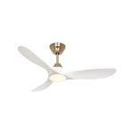 Deckenventilator CasaFan DC 122cm weiße Holzflügel Chrom gebürstet Fernbedienung Sommer/Winter