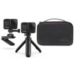 Kit da Câmera Preto Compatível com GoPro Montagem Universal em Tripé com Estojo Kit da Câmera Preto Compatível com GoPro Montagem Universal em Tripé com Estojo
