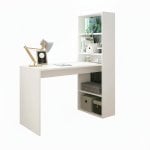 Escritorio Villena melamina con estantería de 5 niveles, diseño minimalista, robusto y multifuncional