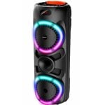 Altavoces Denver Fiesta Bluetooth 2 Woofers 8" Luces LED Potencia Extra Altavoces Denver Fiesta Bluetooth 2 Woofers 8" Luces LED Potencia Extra