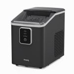Máquina de hielo compacta 12 kg/día, ciclo rápido 8 cubitos en 7-9 min, dos tamaños de hielo, pantalla LCD, cubeta extraíble, cuchara incluida