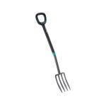 Ergonomische Gartenforke mit 4 Zähnen, D-förmigem Griff und hochwertigem Stahl