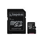 Kingston Technology microSDXC 64GB UHS-I Classe 10, 45 MB/s, Résistante à l'eau