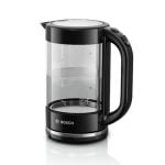 Hervidor Eléctrico Bosch TWK70B03 1.7L 2400W Vidrio Negro/Transparente Base 360°