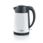 Hervidor Eléctrico Bosch TWK3P421 1.7L 2400W Acero Inoxidable Blanco/Negro Indicador Antical Base 360°