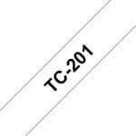 Brother TC-201, Cinta de Etiqueta Noir sur Blanc, 1,2 cm, Laminé, Compatible avec Brother Brother TC-201, Cinta de Etiqueta Noir sur Blanc, 1,2 cm, Laminé, Compatible avec Brother