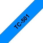 Brother TC-501, Negro sobre azul, TC, Japon, 1,2 cm, 7,7 m, Laminado Brother TC-501, Negro sobre azul, TC, Japon, 1,2 cm, 7,7 m, Laminado