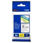 Cinta Laminée Brother TZe-111 6mm, Noir sur Transparent, 8m