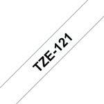 Cinta Laminada Brother TZe-121 9mm x 8m Negro sobre Transparente