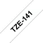Cinta laminada Brother TZe 1,8 cm x 8 m, Negro sur transparent