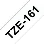 Cinta TZe laminada Brother 36mm negro sobre transparente resistente agua y UV
