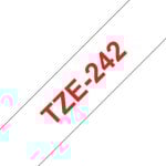 Brother TZE-242, Ruban rouge sur blanc, TZe, Impression thermique, 1,8 cm, 8 m Brother TZE-242, Ruban rouge sur blanc, TZe, Impression thermique, 1,8 cm, 8 m