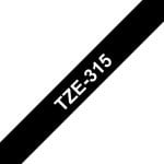 Brother TZE315, 6 mm, Blanc sur noir, Compatibilité pour étiqueteuses TZ/TZe