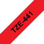 Brother TZE-441 Étiquette Laminée 1,8 cm Noir sur Rouge, Compatible TZe Brother TZE-441 Étiquette Laminée 1,8 cm Noir sur Rouge, Compatible TZe