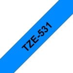 Cinta de étiquetage Brother TZE-531, 1,2 cm, 8 m, Bleu, Fabriqué en Philippines