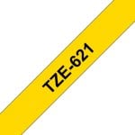 Cinta laminada 9mm, Negro sobre amarillo, TZe, Gris, Transferencia térmica