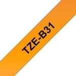 Brother TZE-B31, 5 m, Noir sur Orange Fluo, 1,2 cm, Résistant aux Produits Chimiques Brother TZE-B31, 5 m, Noir sur Orange Fluo, 1,2 cm, Résistant aux Produits Chimiques