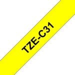 Ruban Brother TZE-C31 1,2 cm Noir, Fabriqué en Chine, Casse de sécurité durable