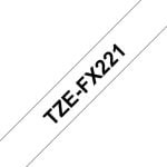 Brother TZE-FX221 Noir sur blanc, 9 mm, 8 m, résistant aux intempéries Brother TZE-FX221 Noir sur blanc, 9 mm, 8 m, résistant aux intempéries