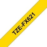 Étiquettes flexibles 9 mm Noir sur Jaune pour Rotulatrices Brother TZe