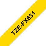 Étiquettes flexibles Brother TZE-FX631, Jaune, Transfert thermique, 1,2 cm, 8 m Étiquettes flexibles Brother TZE-FX631, Jaune, Transfert thermique, 1,2 cm, 8 m
