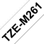 Brother TZE-M261 Etiquette Laminée, Noir sur Blanc, 3,6 cm x 8 m