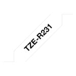 Cinta Brother TZe-R231 Negro sobre Blanco 12 mm x 4 m Transferencia Térmica