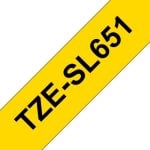 Brother TZE-SL651, Etiquette autolaminée, Noir sur Or, 2,4 cm, 8 m, Jaune