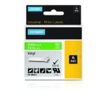 Etiquetas de Vinilo DYMO Rhino Blanco sobre Verde 1,2cm x 5,5m Resistente UV Agua Químicos