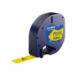 Cinta de etiquetas DYMO LetraTag Poliéster 1,2 cm x 4 m Negro sobre Amarillo Cinta de etiquetas DYMO LetraTag Poliéster 1,2 cm x 4 m Negro sobre Amarillo