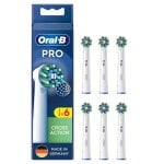 Oral-B CrossAction 6 Pezzi Bianco Ricambio Spazzolino 3 Mesi Confezione Scatola