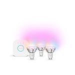 Kit de Iluminação Inteligente Philips Hue GU10 Bluetooth 3 lâmpadas 4,7W Multicor com ponte