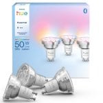 Bombilla inteligente GU10, Bluetooth, Multicolor, 345 lm, compatible Alexa/Google/HomeKit, pack 3 Bombilla inteligente GU10, Bluetooth, Multicolor, 345 lm, compatible Alexa/Google/HomeKit, pack 3