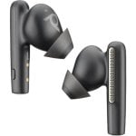 Auriculares Poly inalámbricos con cancelación de ruido y fundas protectoras negras Auriculares Poly inalámbricos con cancelación de ruido y fundas protectoras negras