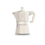 Cafetera Italiana Bialetti Moka Exclusive 3 Tazas Aluminio Crema Mango Termoplástico