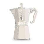 Cafetera Italiana Bialetti Moka Exclusive 6 tazas aluminio crema para inducción