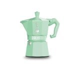 Cafetera Italiana Bialetti Moka Exclusive Verde 3 tazas Aluminio Mango Termoplástico