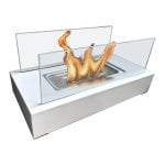 Chimenea De Etanol De Sobremesa Con Dos Pantallas De Cristal Templado Chimenea De Etanol De Sobremesa Con Dos Pantallas De Cristal Templado